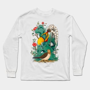 Minhwa: Golden Pheasant Couple B Type Long Sleeve T-Shirt